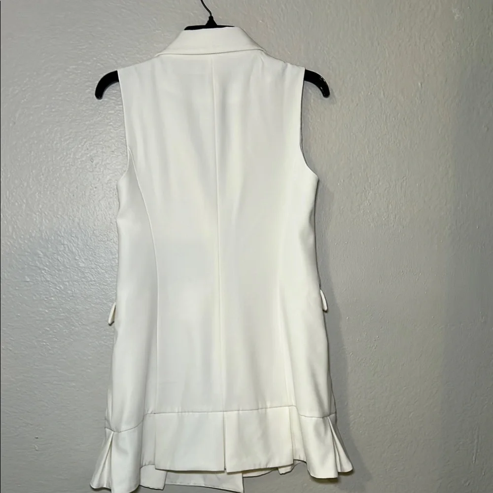 Zara Ivory Double-Breasted Vest - Picture 9 of 11